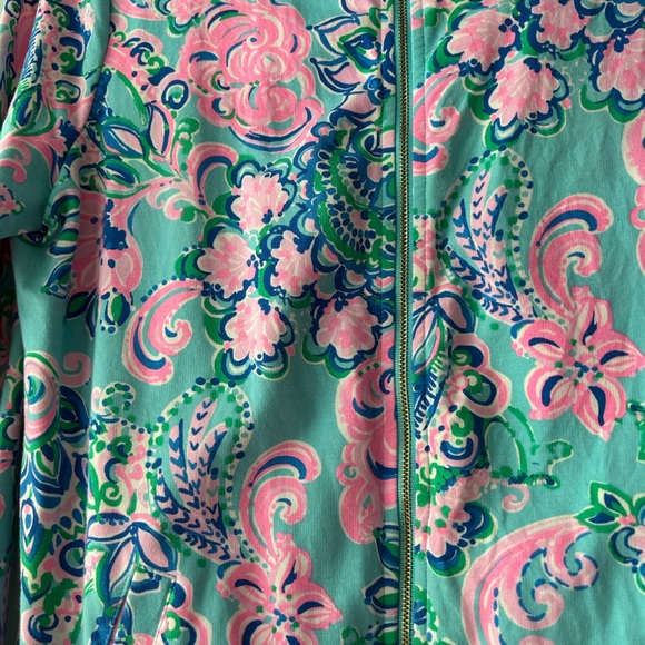 LILLY PULITZER ZIP UP LEONA UPF +50 COTTON BLUE HORIZON JACKET - Picture 6 of 9